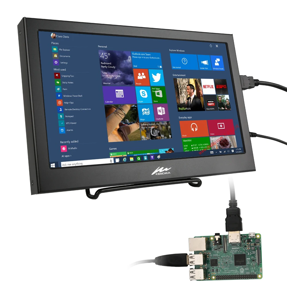 10," 1280x800 HD ЖК-экран Встроенный динамик для Raspberry Pi 3 Model B+ 3B 2B B+ с интерфейсом VGA/HDMI