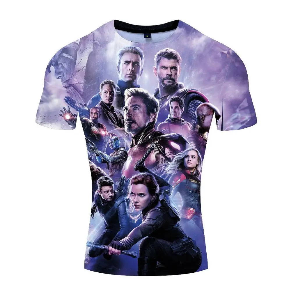 High Quality 3D Short Sleeve TShirt Men With Marvel Avengers Endgame American Captain Iron Man Spider Man Fitness Bodybuilding High Quality 3D Short Sleeve TShirt Men With Marvel Avengers Endgame American Captain Iron Man Spider Man Fitness Bodybuilding