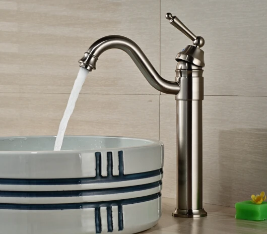 

Free Shipping!Luxury Nickel Brushed Vessel Basin Faucet Waterfall Spout 1Handle