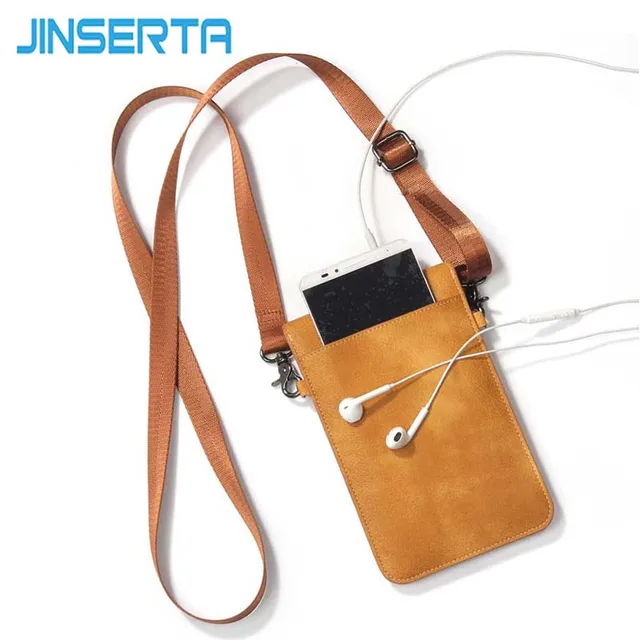 JINSERTA Universel En Cuir Téléphone portable Sac Dépaule Poche Portefeuille Housse Courroie De 