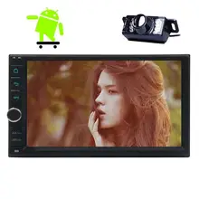 Android 6.0 Quad Core Wifi two 2Din Car Stereo Head Unit din GPS Navigation Car Stereo FM AM Radio for Universal Car+Rear Camera