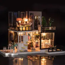 DIY Кукольный дом mminiature деревянный кукольный домик Casa De Boneca с игрушечная мебель для детей подарок на день рождения K033