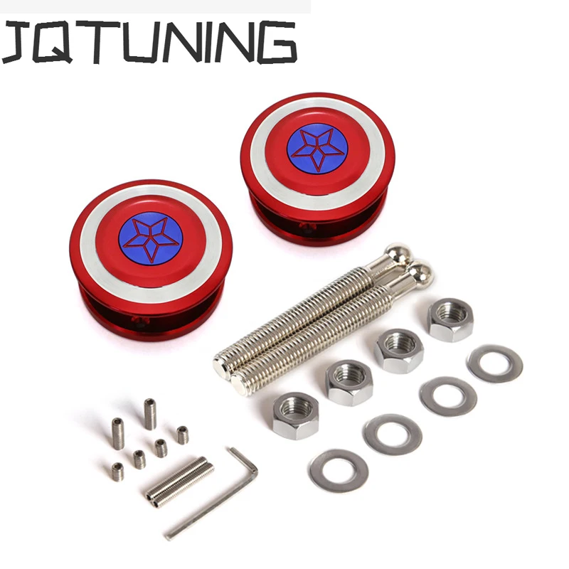 

Sport Alloy Aluminum Smart Idea Boot Bonnet Star Red Blue Engine Hood Lock Competition Hood Panel Race Rally