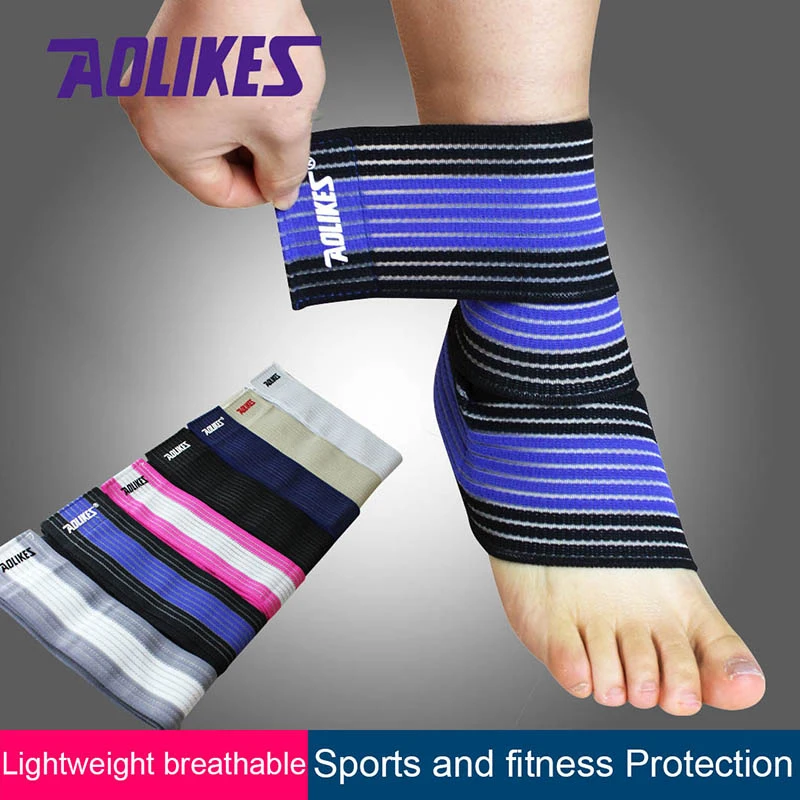 1 шт. регулируемая поддержка лодыжки спиральная повязка на рану Волейбол Баскетбол защита лодыжки эластичные ленты 7 цветов