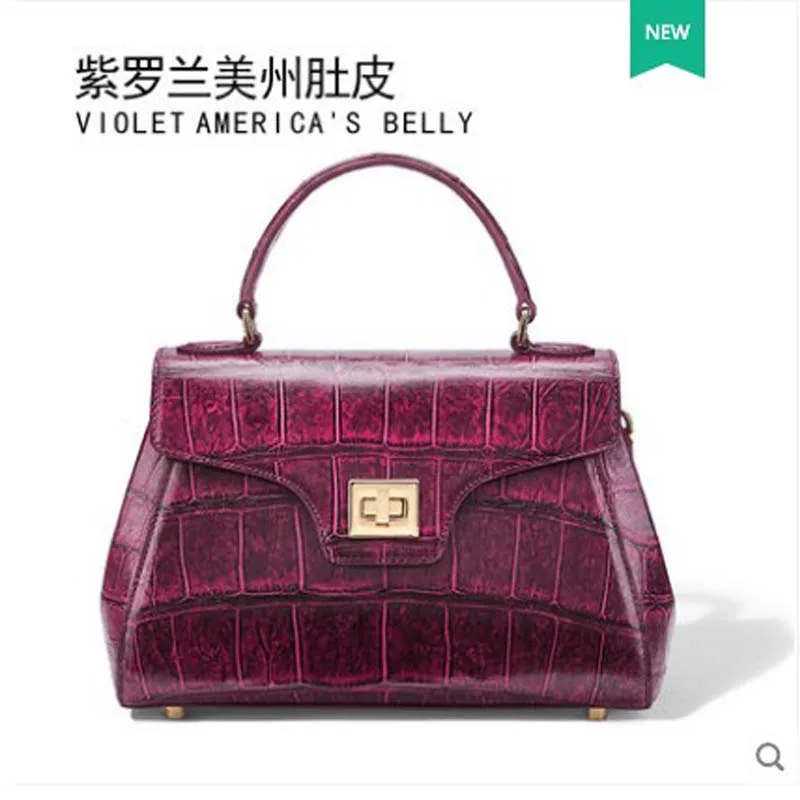 

gete crocodile A new 2019 luxury handbag with a light crocodile belly and a diagonal straddle women