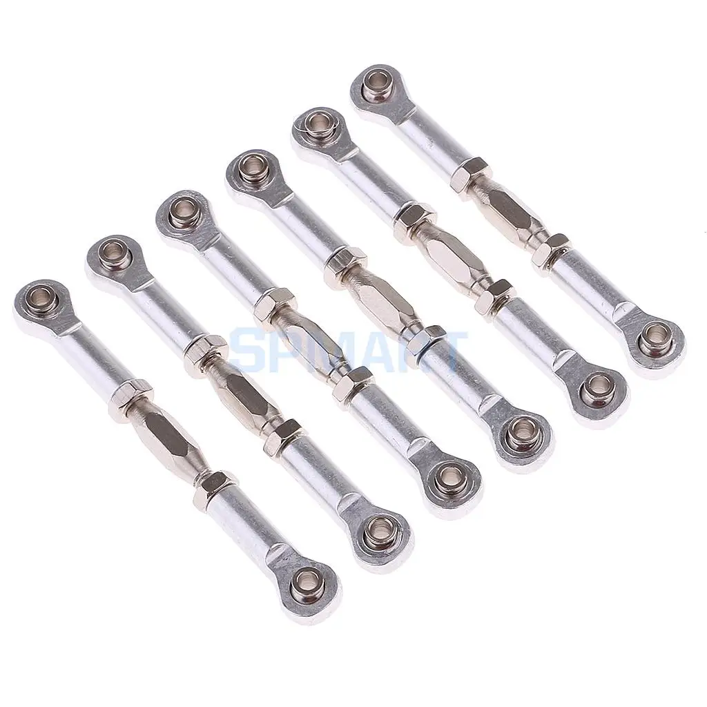 6Pcs 1/10 RC Car Steering Servo Linkage Turnbuckle Front Rear 166617 166017 106017 for Redcat HSP Truck