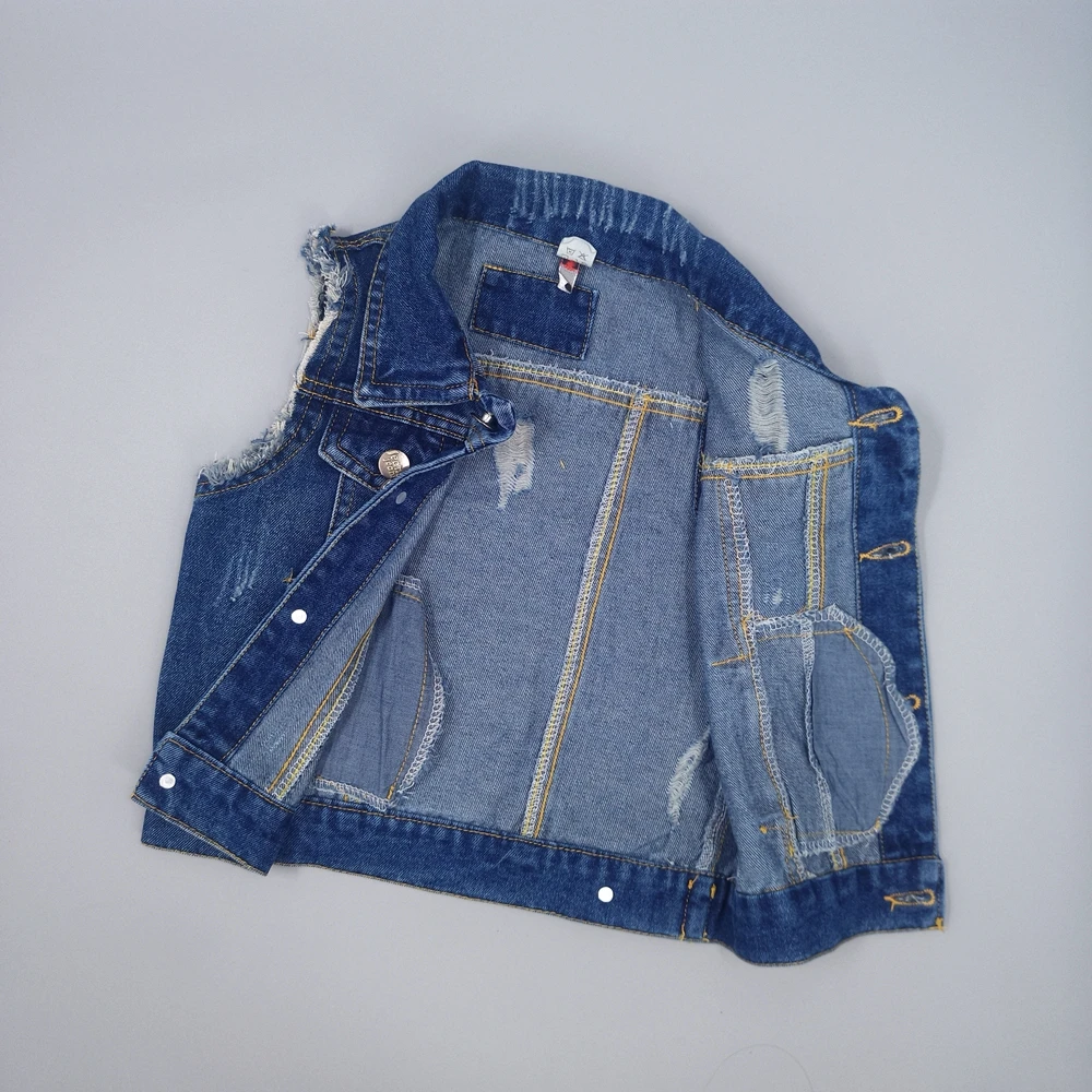Baby Boys Denim Vest Kids Clothing Spring Autumn Babe Jeans Sleeveless Jacket Outerwear Toddler Tops Children Clothes Blue