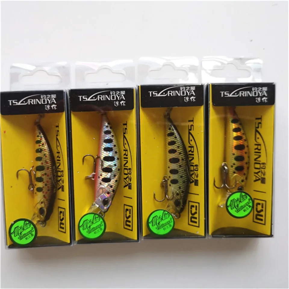 Tsurinoya 4PC 50mm 5g Sinking Minnow Artificial Bait for Trout Bass