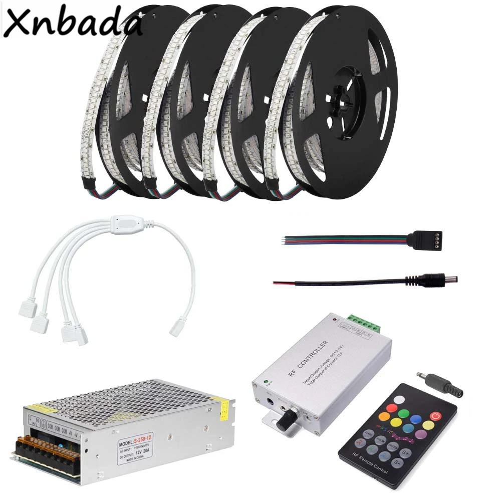

DC12V 2835SMD 234Leds/m RGB Led Flexible Strip With 18Keys Remote RGB Led Controller Power Supply Kit 5M 10M 15M 20M