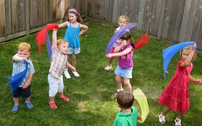 6 шт./упак. разноцветный бренд Gokie детский игровой шарф/детский дочерний родитель детский игровой платок для обучения Развивающие игрушки