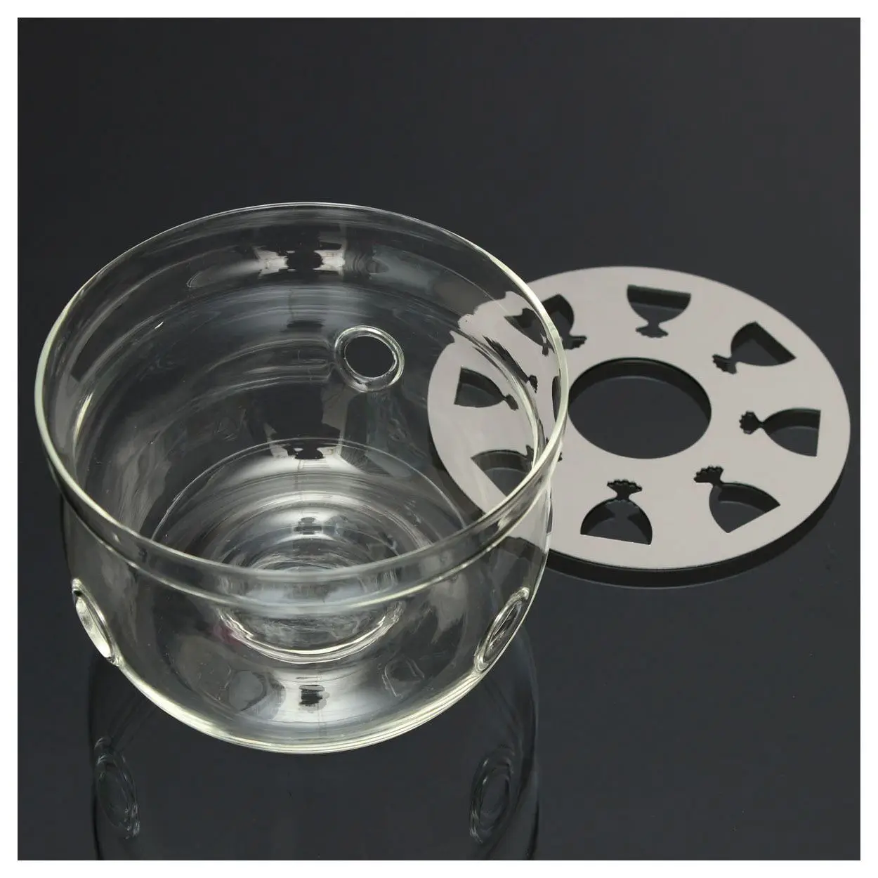 Практичный бутик жаропрочных чайник теплее основание прозрачное стекло круглой формы изоляции Tealight