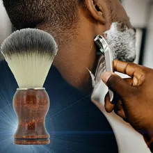 Мужская Пена соскабливание деревянная ручка нейлоновая ручка Серебряная головка серебряное кольцо борода щетка для бритья