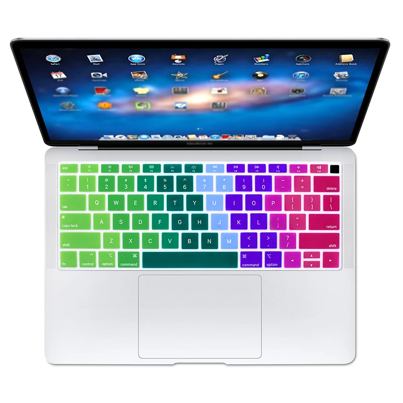HRH-Waterproof-Silicone-English-Rainbow-Laptop-Keyboard-Cover-for-MacBook-Newest-Air-13-2018-Release-A1932 (4)