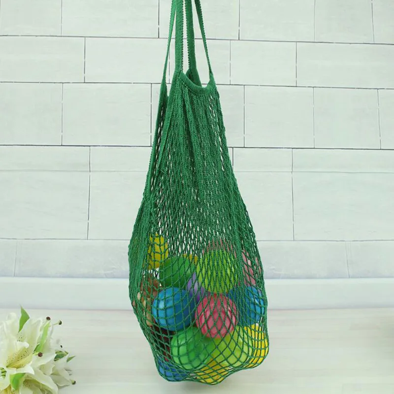 

2018 New Mesh Shopping Bag Reusable String Fruit Storage Handbag Totes Women Shopping Mesh Net Woven Bag Shop Grocery Tote Bag