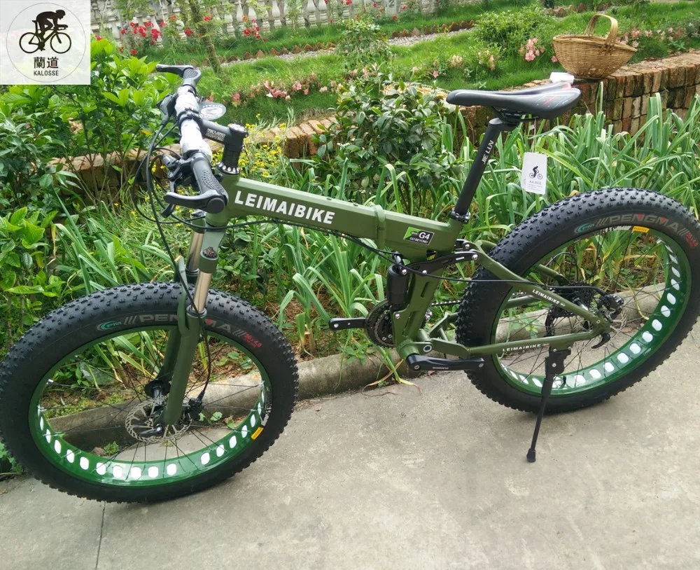 Sale Kalosse Soft-tail frame   Snow/beach   folding bicycle 26    26*4.0 inch   21/24/27/30 speed  26*17inch  mountain bicycle 1