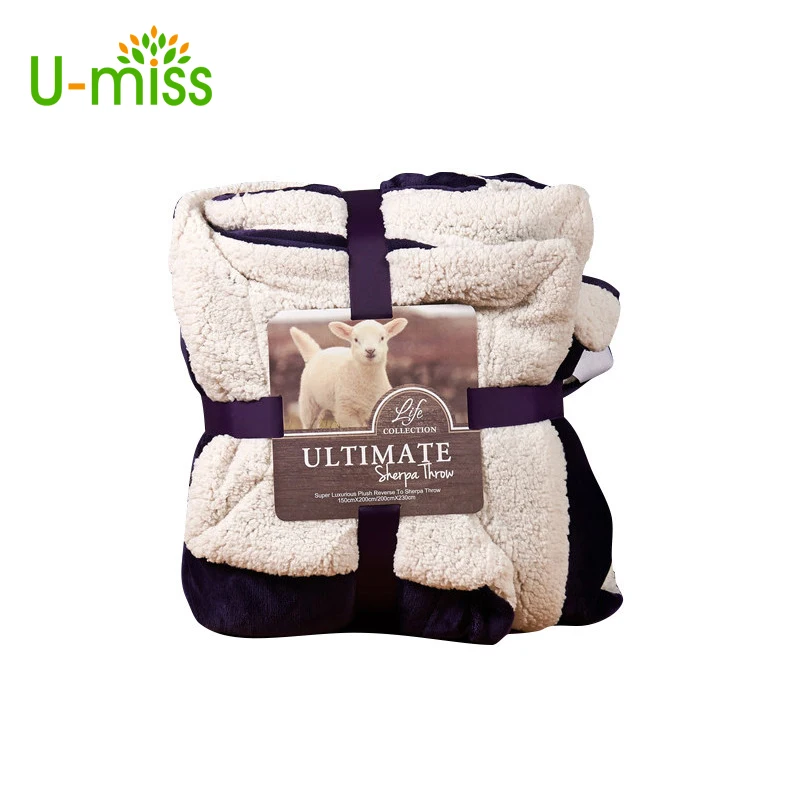 

U-missWinter Pure Thickened Double Layer Woollen Blanket luxury soft rectangle Color120x150 150x200 150cmx200cm 100% POLYESTER