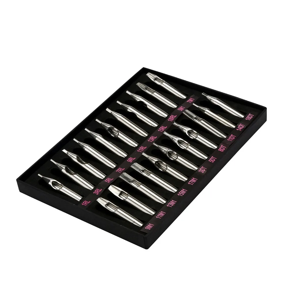 22PCS Stainless Steel Tattoo Nozzle Tips for Machine Gun Needles Tube