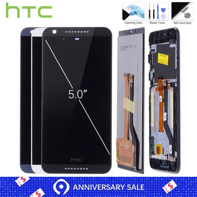 Дисплей для For Desire 626 в сборе с тачскрином на рамке Оригинал Черный белый синий