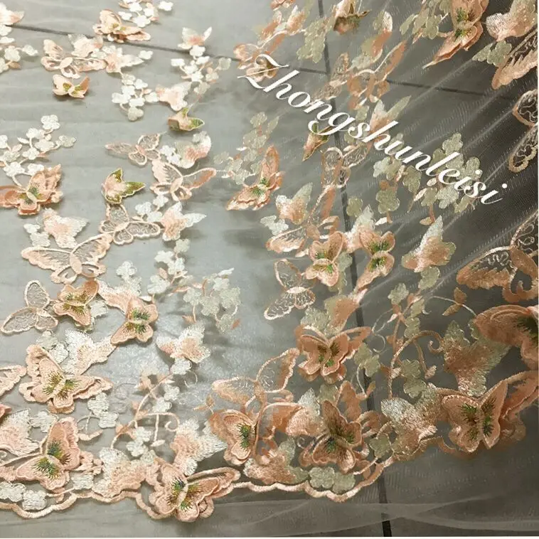 Южная Корея 3D трехмерный цветок Сеть пряжа Переводные картинки с бабочками многоцветная вышивка кружева Европа и США