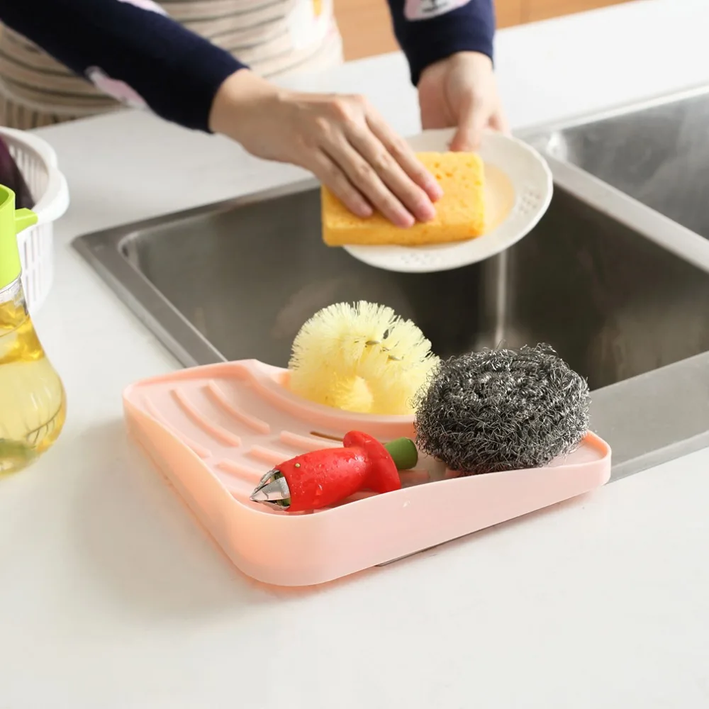 Угловой стеллаж для хранения кухонной раковины держатель губки настенный посуды