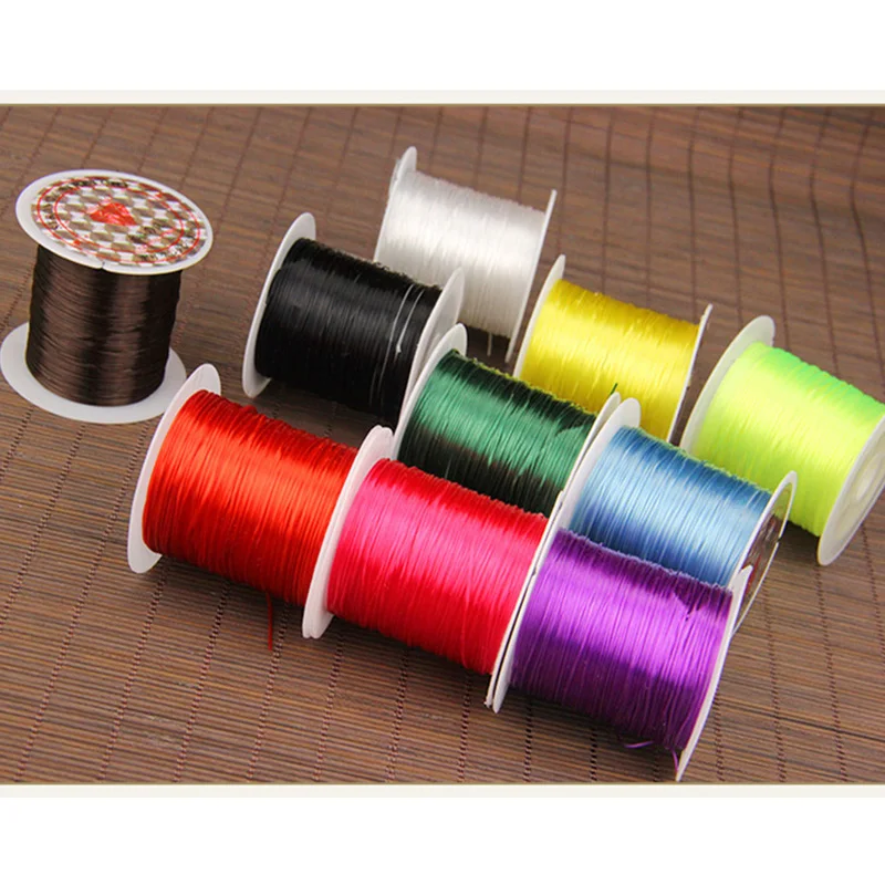 60M Roll Clear//Black Crystal Line Cord Stretchy Elastic Beading Jewelry CraftDIY