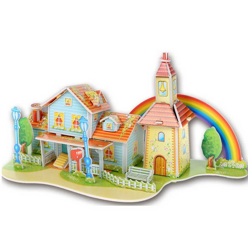 3d-пазл zilipoo 3d фиолетовый замок (589-h), 35 дет. 3d-пазл zilipoo 3d романтический дом (589-b), 32 дет. пазл zilipoo 3d стильная вилла (z-002), 31 дет. 3д пазл детский. объемные пазлы.