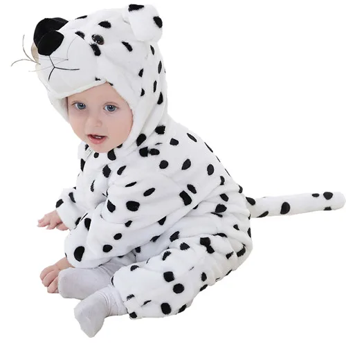 Комбинезоны для малышей; одежда для маленьких мальчиков и девочек с рисунком коровы; комбинезон с героями мультфильмов; roupa bebe; пижамы; теплая зимняя одежда; один предмет; conjuntos para bebe - Цвет: snow leopard