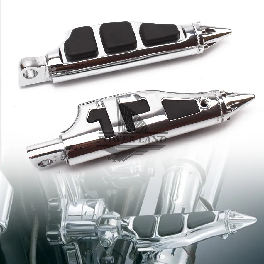 Stiletto Front & Rear Foot Peg Foot Rests Chrome Stiletto Motorcycle