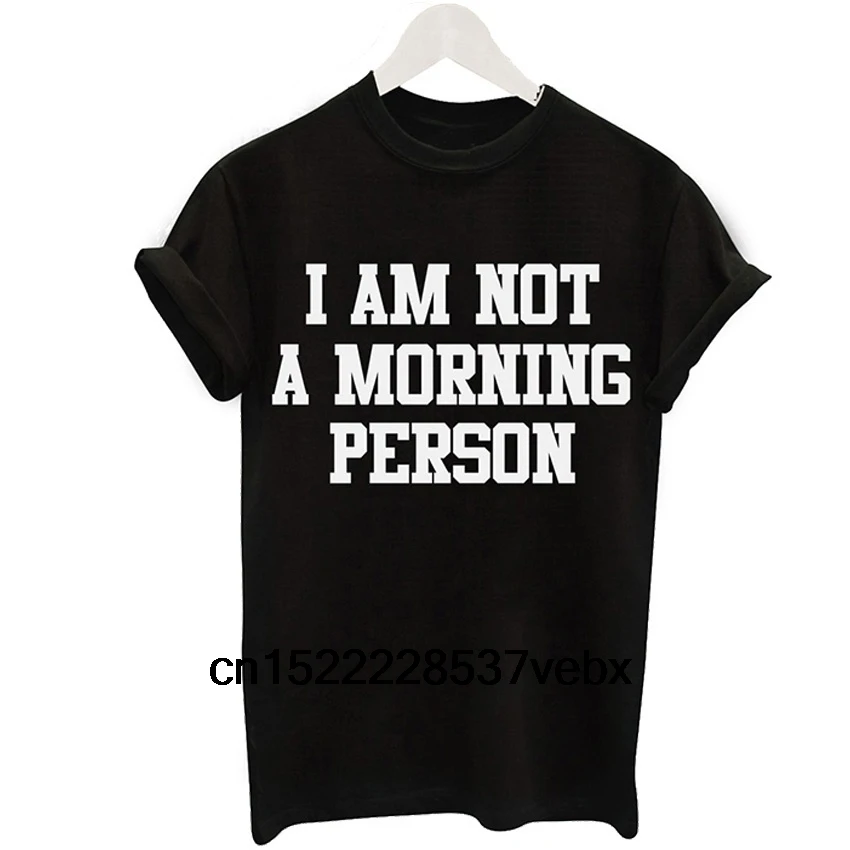 2016 Новая футболка женская одежда i'm not a morning person с буквенным принтом топы