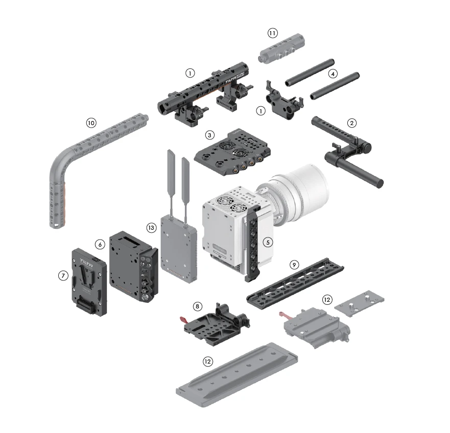 Tilta красный DSMC2 камера установка клеть ESR T02 A 15 мм опорная плита Красный I/O Модуль