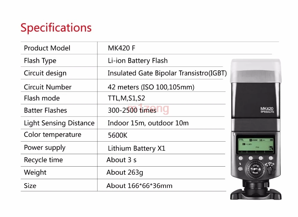 MK420 ttl для внешней вспышки типа «Горячий башмак» фотовспышка Speedlite для ЖК-дисплея с подсветкой Fujifilm X100F x100 X100T XT10 XT20 XT1 xt2 xe1 XE2 X70 X-A2 X-M1 камера