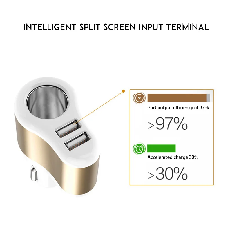 Ненука автомобиля Зарядное устройство прикуриватель 2-Порты USB Зарядное устройство 2.1A автомобиля-Зарядное устройство мобильного телефона, Универсальные наушники для iPhone samsung зарядки