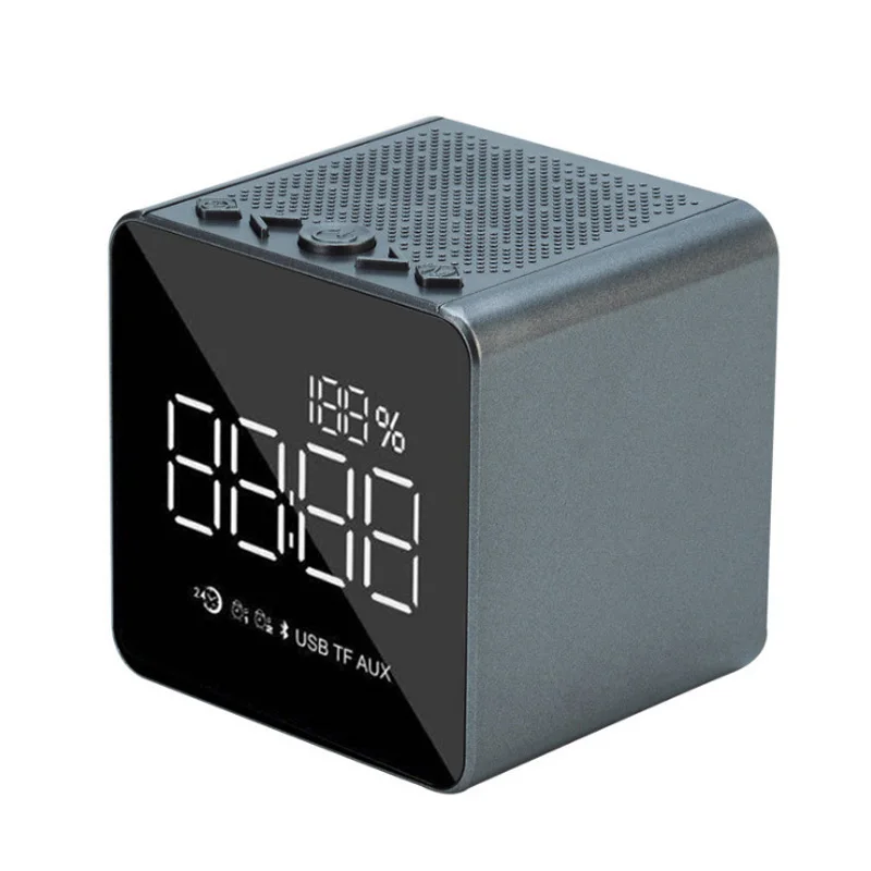 Portable wireless Bluetooth speakers multi-function stereo bass Bluetooth speakers with their own display FM alarm clock speaker
