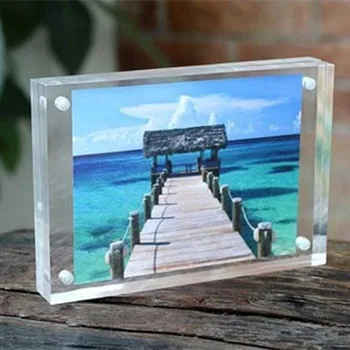

Christmas Gift 1 set Acrylic Clear Rectangle Magnet Photo Frame Sheet Europe Simple Fashion Picture Frame Plastic PMMA Board