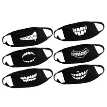 Пылезащитная хлопковая маска для губ Женская с принтом Корейская креативная здоровая велосипедная лицевая маска респиратор для спорта на открытом воздухе черный унисекс