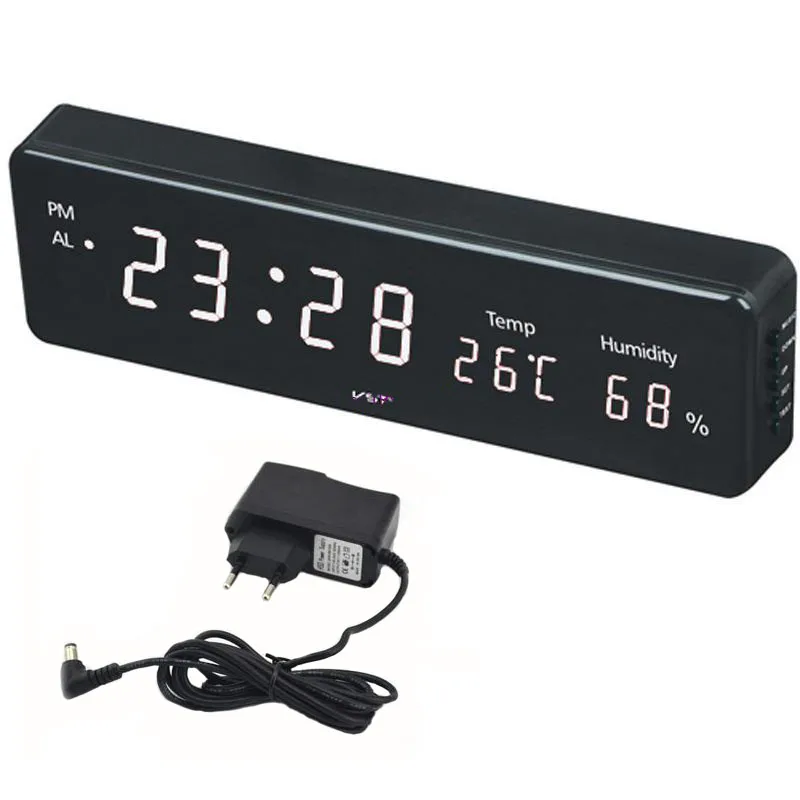 

Big Number LCD Digital Electronic Wall Clock Table Nixie Kitchen Clock Temperature Humidity On The Wall Horloge Mural Home