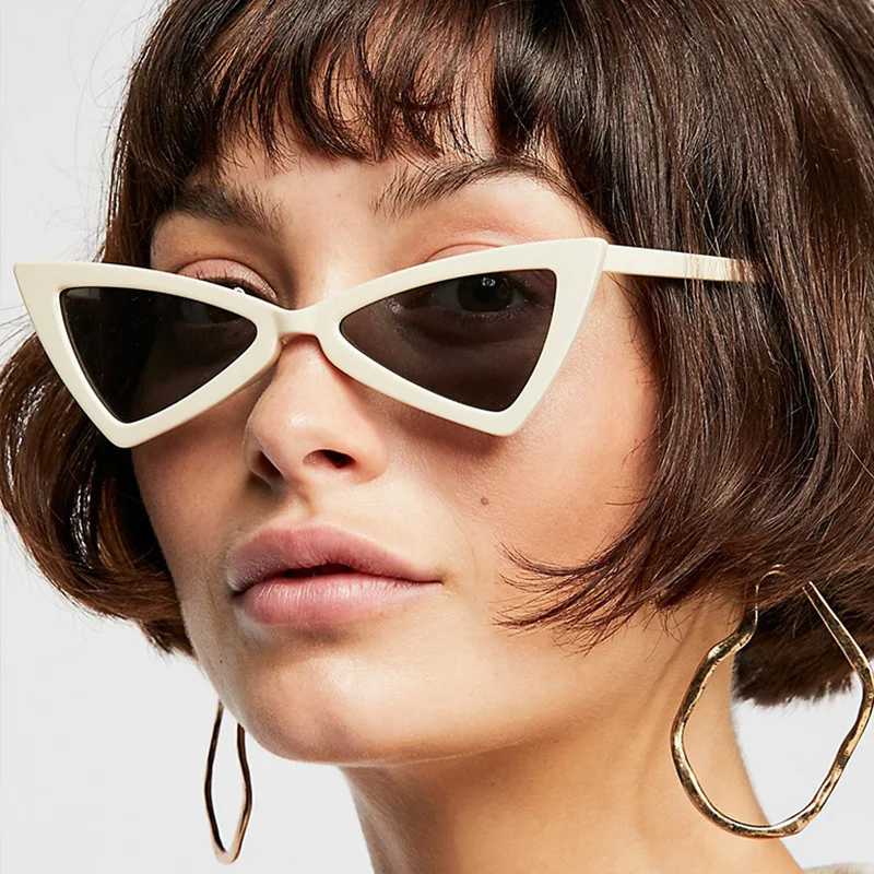 

Stylish Cat Eye Women Sunglasses Fashion Luxury Brand Designer Triangle Male Female Mirror Points Sun Glasses for Women Vintage