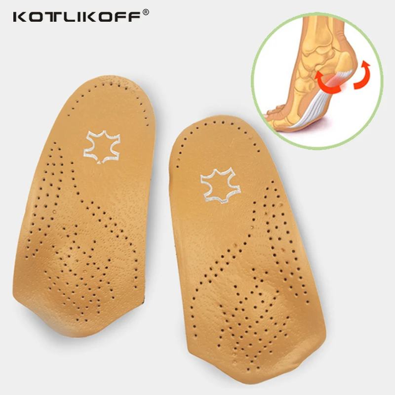 

EID 3/4 3D Premium healthy Leather orthotic insole for Flatfoot High Arch Support orthopedic Insole Insoles men and women