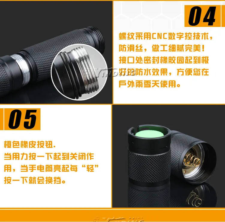 Высококачественные YINDING C56 светодиодный фонарик карманный Электрический мини-фонарик лампы CREE XM-L2 U2 1100 люмен 8 режимов для 1*18650 батарея