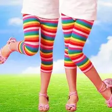 ; леггинсы для девочек; детские летние шорты для активного отдыха в радужную полоску; модные