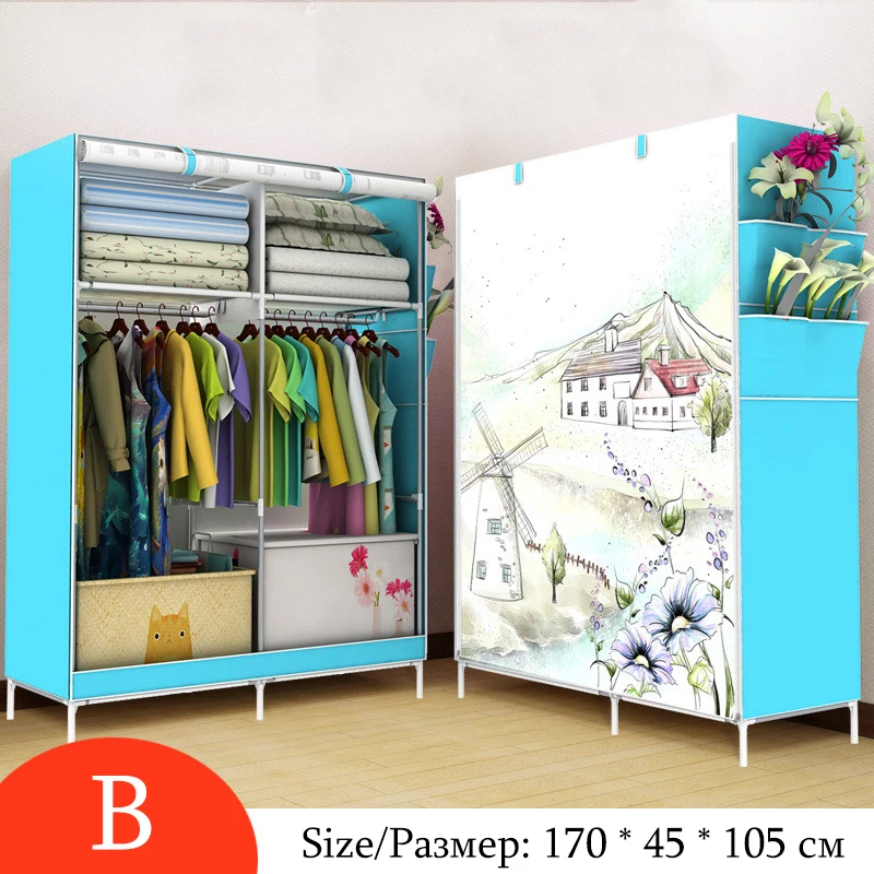 Минималистичный современный нетканый шкаф для одежды, большой складной шкаф для одежды DIY, усиленный шкаф для хранения одежды