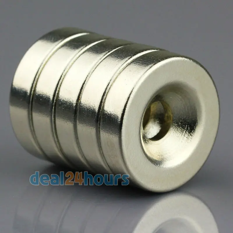 OMO Magnetics 10 шт. супер сильные Круглые неодимовые потайные кольцевые магниты 20x5 мм