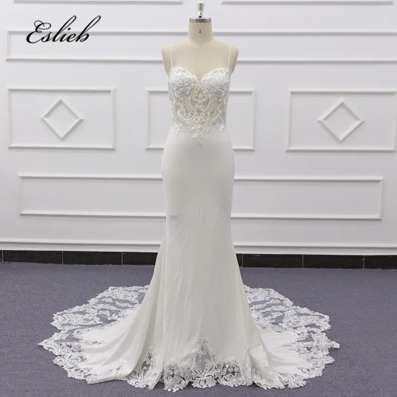 

Eslieb lace mermaid wedding dress custom made wedding dresses 2020