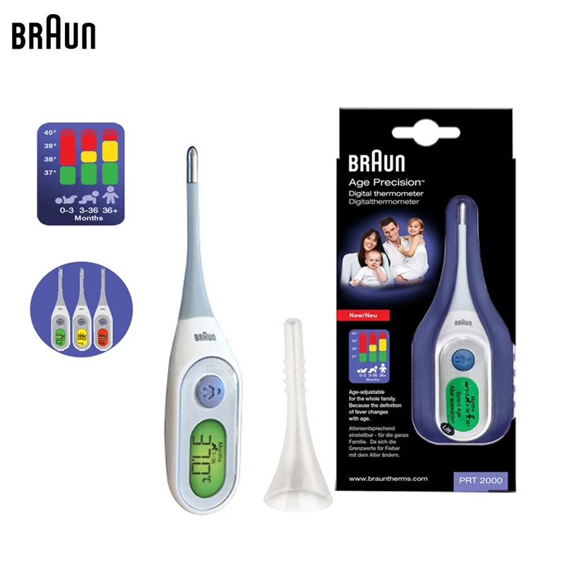 

Braun Thermometer PRT2000 Age Precision Digital Stick Home Thermometers Infant Adult Fever Temperature Meter Measurement 1pcs
