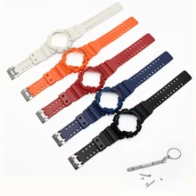 Replacement Watchband for Casio GA-120 GA-100 GA-110 Series Watch Strap with Logo Silicone Rubber Watch band Strap watchcase