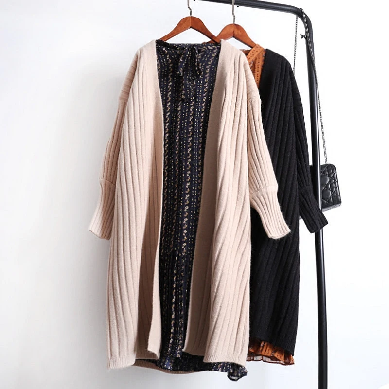 

Recommend Classic Simple Thick Warm Long Sweater Cardigan Women Winter Chic Long Sleeve Cardigans Sweaters