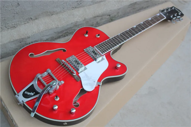Factory wholesale Semi Hollow Body Red Gretsch G6119-1962 FT Jazz Electric Guitar With Bigsby Tremolo, Free Shipping 17-11-11 Factory wholesale Semi Hollow Body Red Gretsch G6119-1962 FT Jazz Electric Guitar With Bigsby Tremolo, Free Shipping 17-11-11