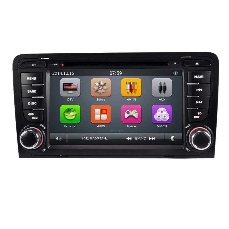 Excellent Aycetry! 2 din Head unit Car multmedia DVD player GPS navigation autoradio For Audi A3 S3 car PC Radio stereo Steering wheel BT 8