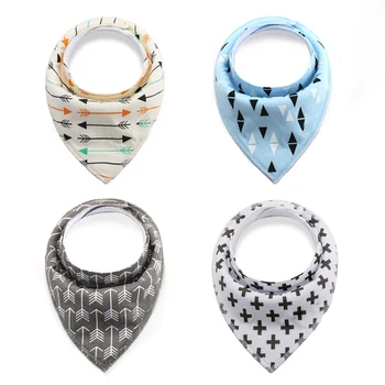 

Muslim Baby Bibs 4PCS/lot Bibs Cotton Print Triangle Baby Bib Cotton Handkerchief Accessories Burp Cloths