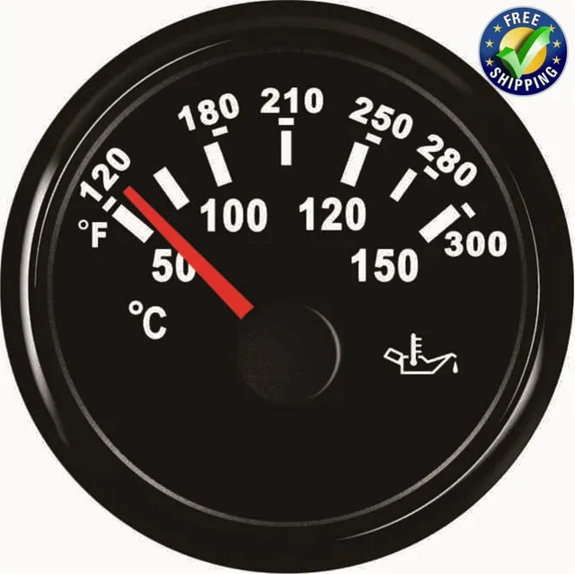 52mm Pointer Type Engine Oil Temperature Gauges Tuning 9 32v Waterproof Fuel Temp Meters for